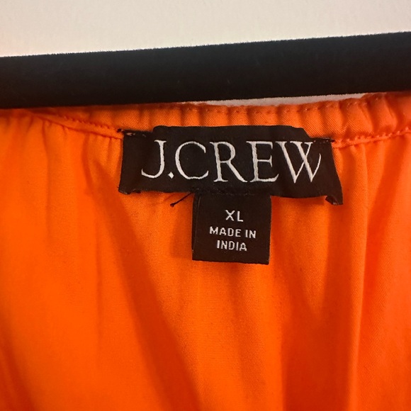 Jcrew V-neck midi dress in cotton poplin orange XL - Picture 8 of 14